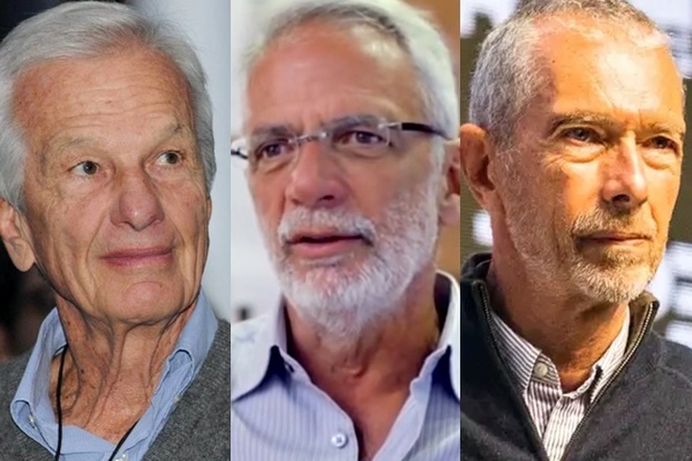 Jorge Paulo Lemann, Marcel Telles e Beto Sicupira, acionistas de referência da Americanas — Foto: Ana Paula Paiva; Reprodução/Youtube e Divulgação