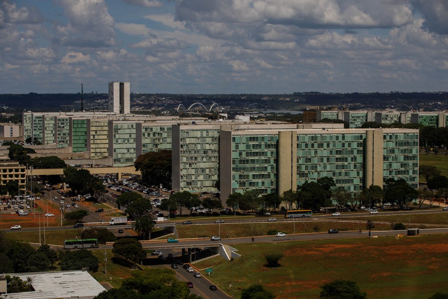 Esplanada dos Ministérios visto de cima. Congresso Nacional.