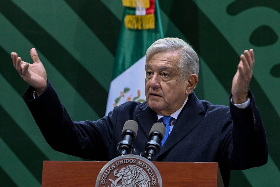 O presidente do México, Andrés Manuel López Obrador — Foto: ALFREDO ESTRELLA / AFP