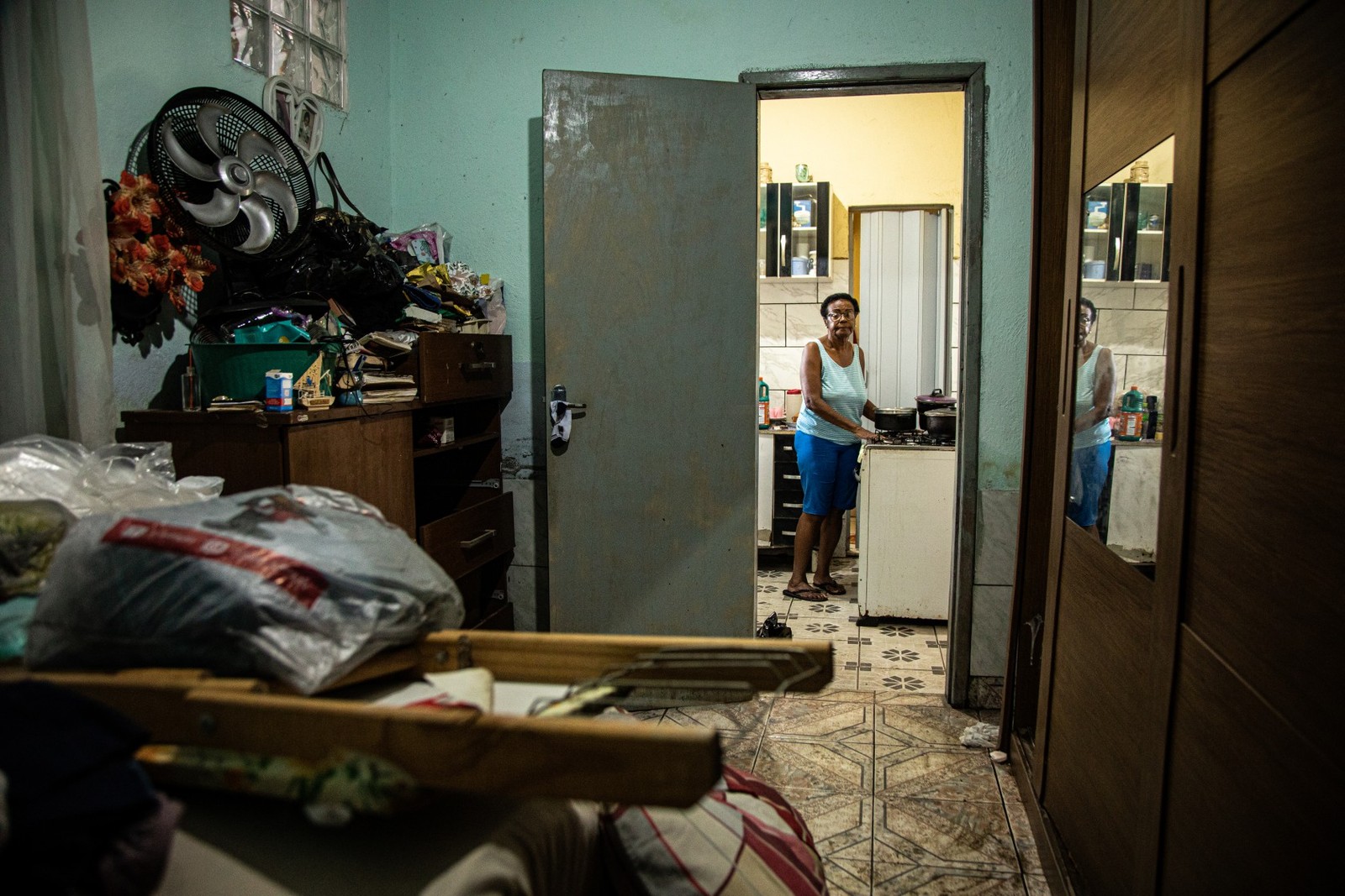 Norma Morais, senhora que viralizou na internet com a água na metade do corpo — Foto: HERMES DE PAULA