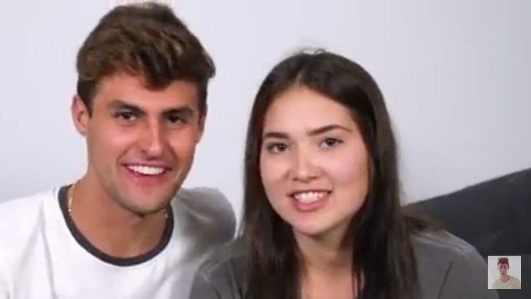 Virginia Fonseca mais jovem, com o ex-namorado, o youtuber Pedro Rezende — Foto: Reprodução/YouTube