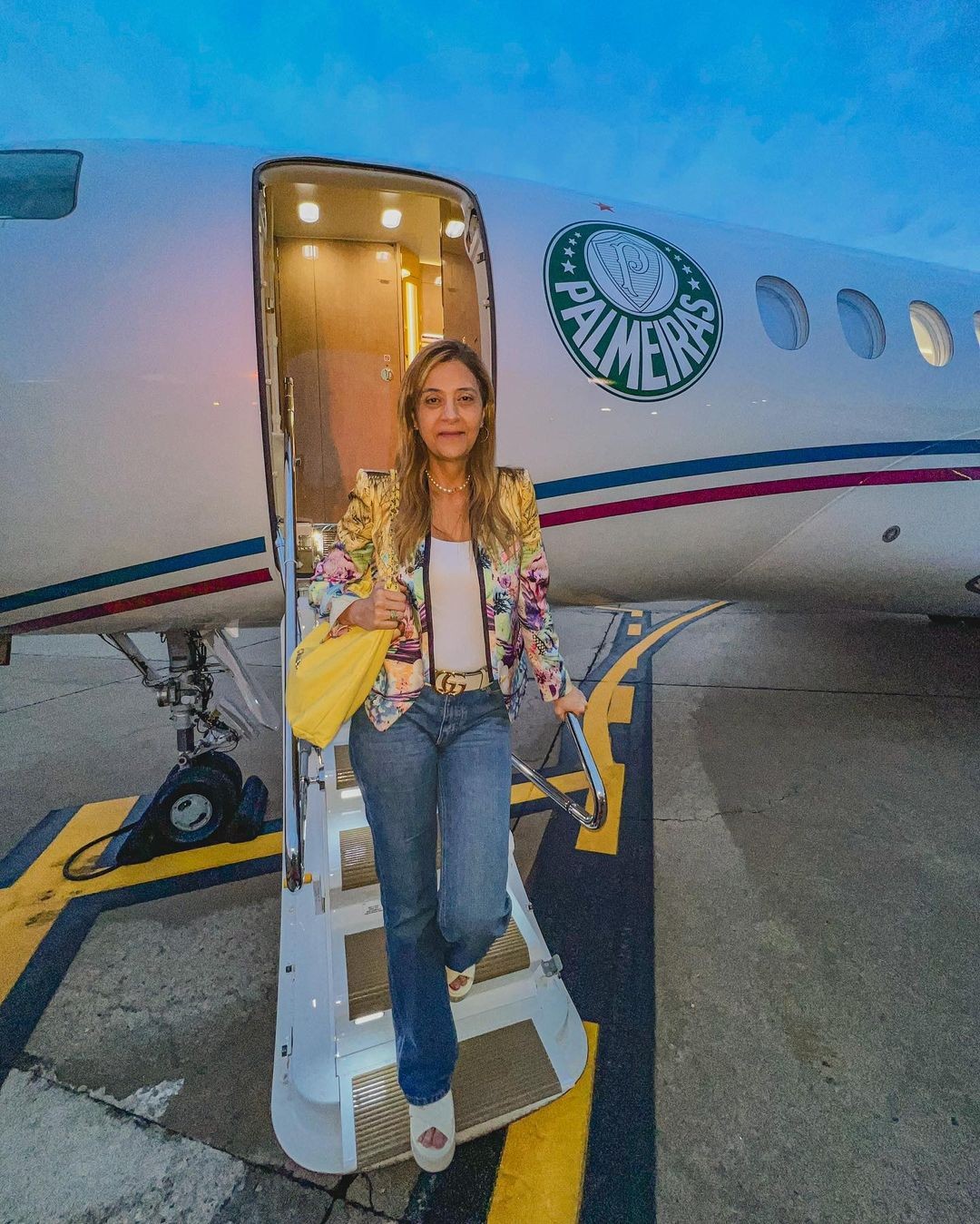 Conheça avião do Palmeiras comprado por Leila Pereira, presidente do clube — Foto: Reprodução Instagram