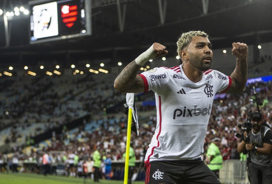 Gabigol comemora gol do Flamengo