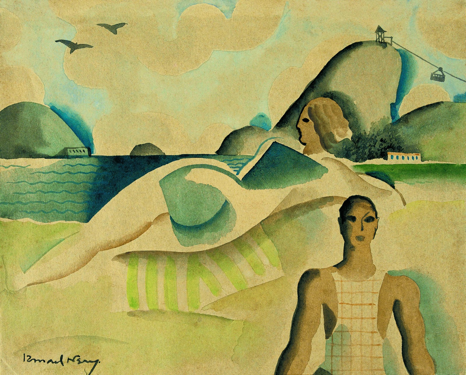 Aquarela de Ismael Nery, de 1926 — Foto: Divulgação