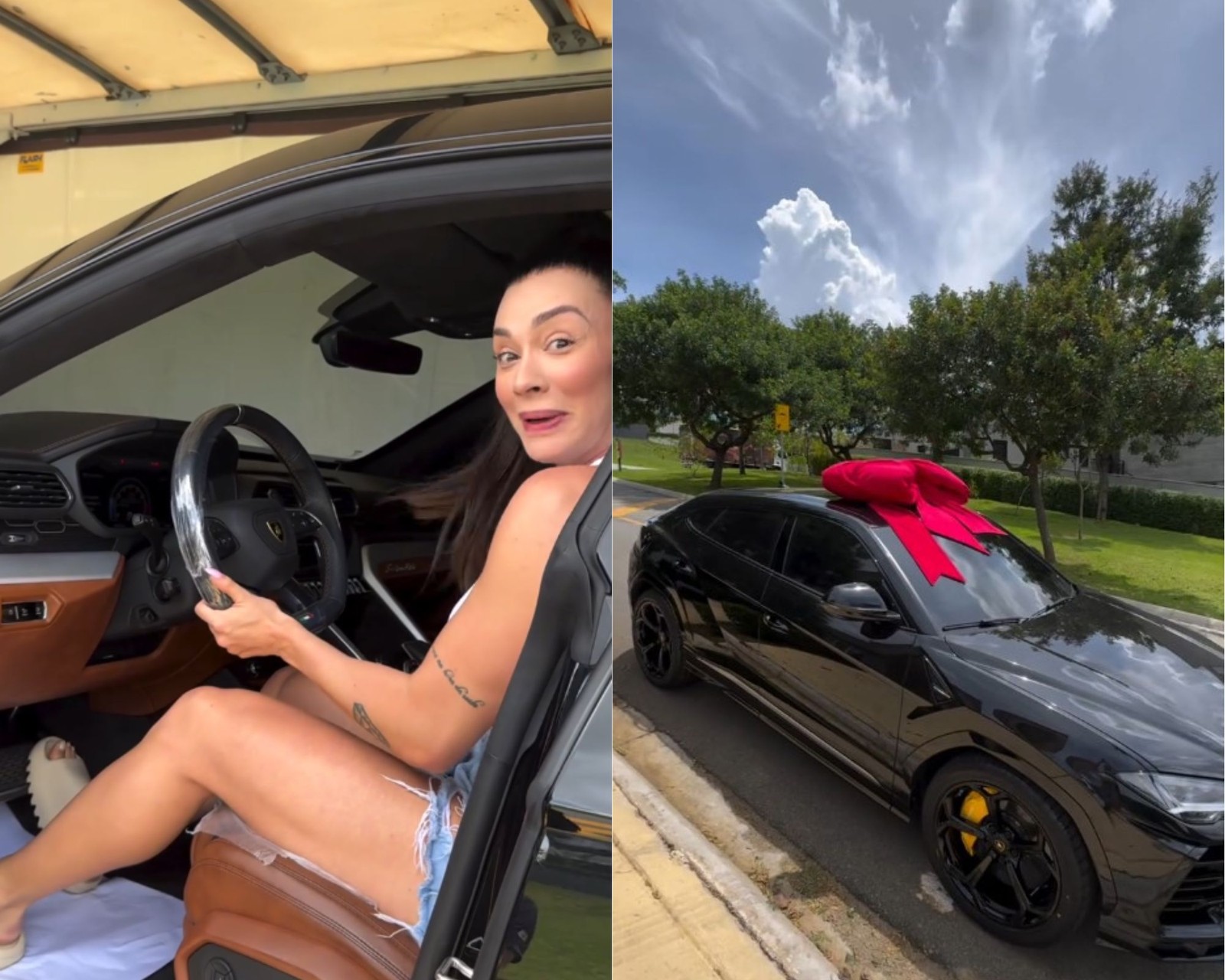Em fevereiro deste ano, Juju Salimeni comprou uma Lamborghini Urus preta — Foto: Reprodução/Instagram