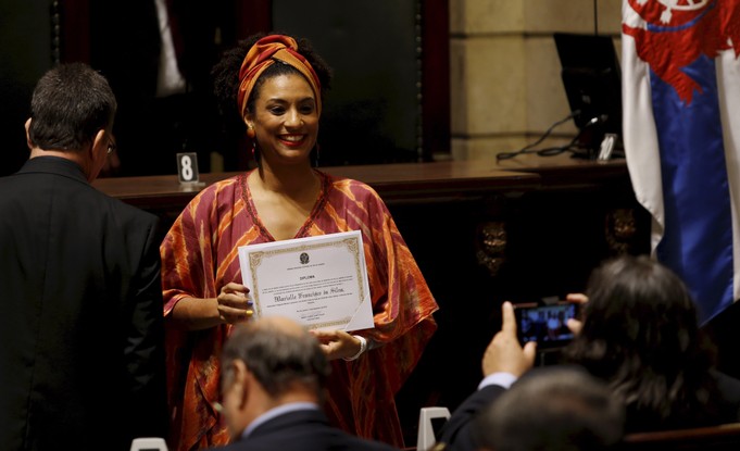 Marielle Franco diplomada como vereadora na Câmara do Rio, em 2016
