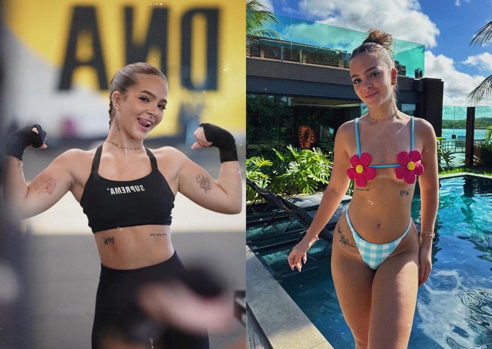 Mel Maia mostrou a evolução do seu corpo com os treinos — Foto: Reprodução Instagram
