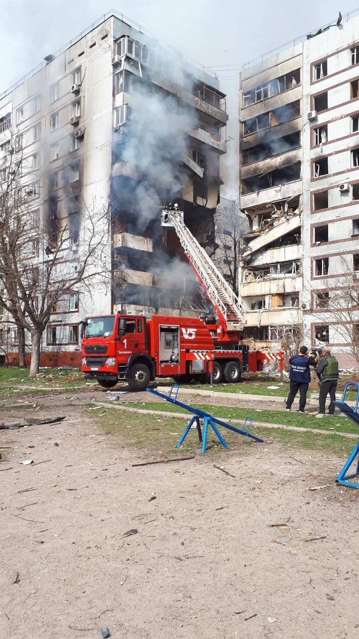 O presidente Volodymyr Zelensky repudiou a ação do país vizinho, e classificou a investida como "selvageria"  — Foto: Divulgação/Administração Militar Regional de Zaporíjia