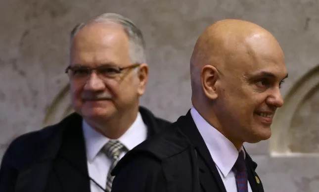 Os ministros do STF Edson Fachin e Alexandre de Moraes