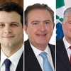 Os candidatos à prefeitura de Curitiba: Eduardo Pimentel (PSD), Luciano Ducci (PSB), Requião (Mobiliza) e Ney Leprevost (União) - Divulgação