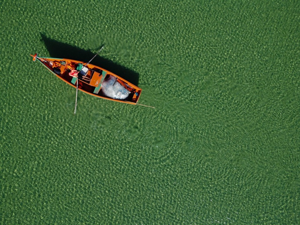 Paraíso cristalino, a Lagoa de Araruama é fonte de renda de mais de 600 famílias que vivem da pesca artesanal — Foto: Custodio Coimbra/Agência O Globo