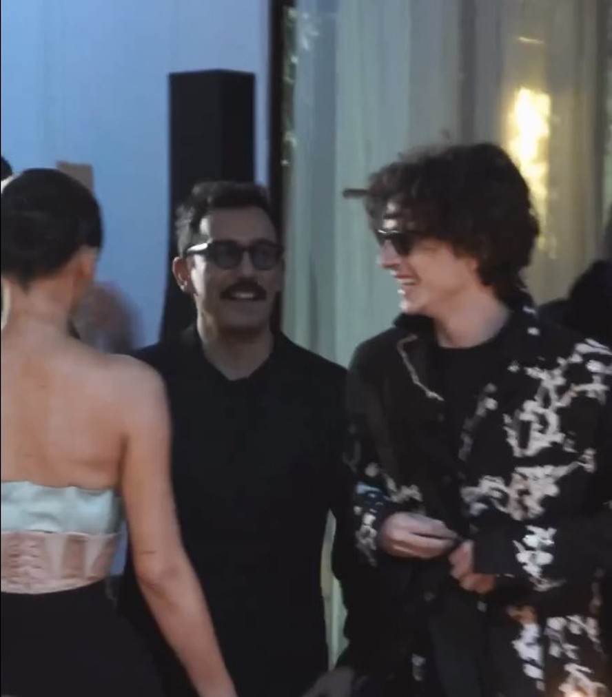 Kylie Jenner e Timothée Chalamet durante a Semana de Moda de Paris, em janeiro