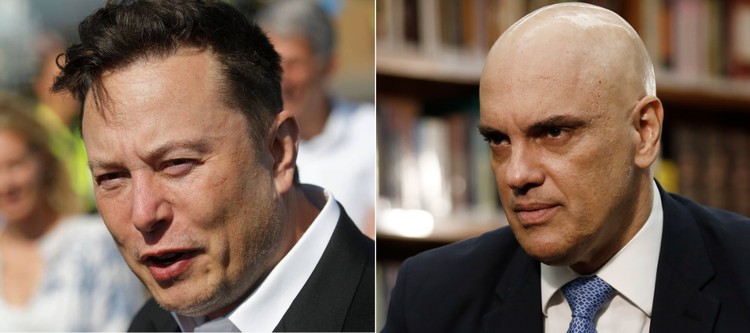 Elon Musk e o ministro do STF Alexandre de Moraes