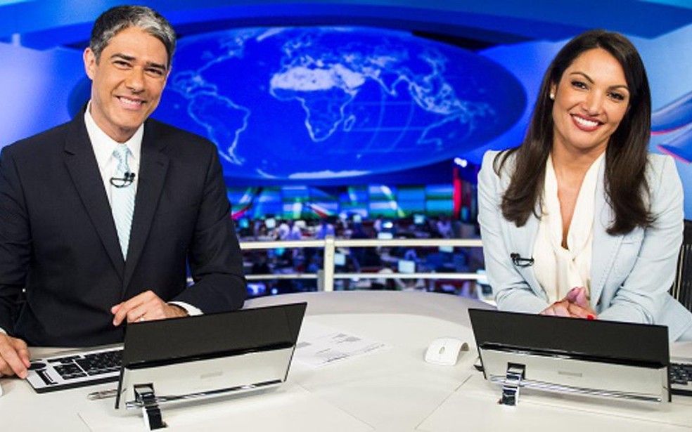 Patrícia Poeta e William Bonner no Jornal Nacional — Foto: Reprodução