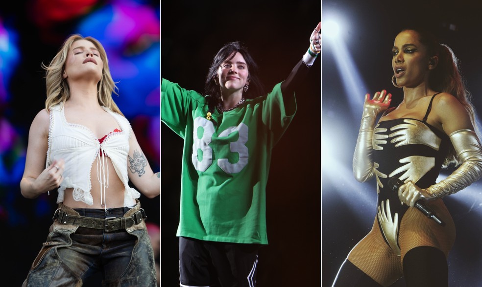 Luísa Sonza, Billie Eilish e Anitta: bossas novíssimas — Foto: Arte sobre fotos de Agatha Gameiro e Maria Isabel Oliveira