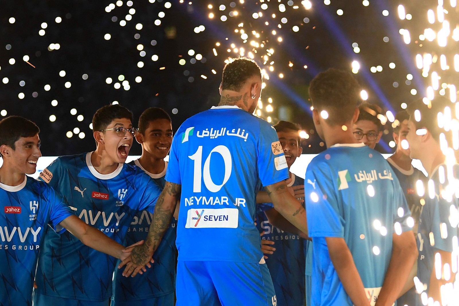 Apresentação de Neymar no Al-Hilal em Riad, Arábia Saudita — Foto: Fayez Nureldine/AFP