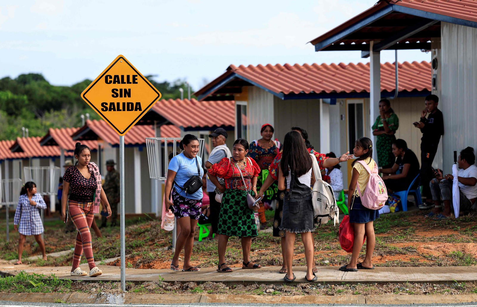 O governo panamenho construiu o projeto Nuevo Cartí, na região indígena de Guna Yala, no Caribe, para realocar cerca de 1.200 habitantes de Cartí Sugdupu — Foto: Martin Bernetti/AFP