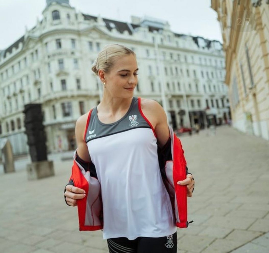 Uniforme da Áustria nas Olimpíadas de Paris 2024 — Foto: Reprodução