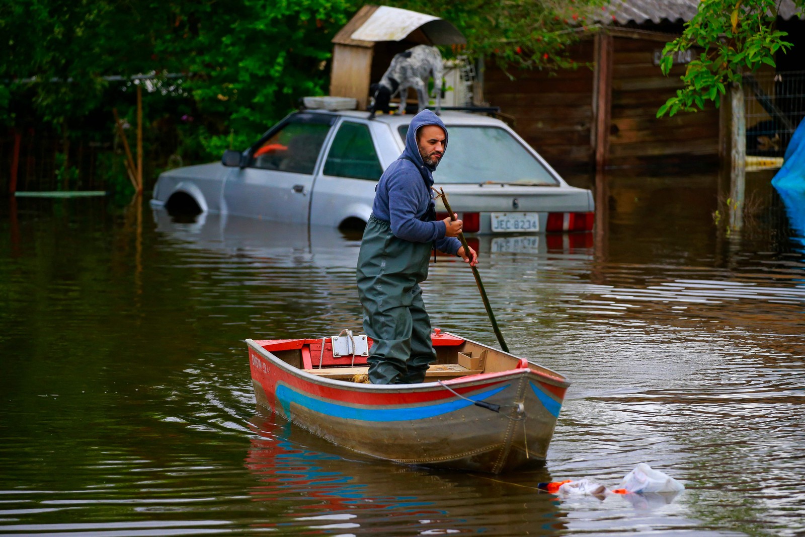 Inundações em Porto Alegre. Um novo ciclone extratropical atinge o Estado do Rio Grande do Sul. — Foto: SILVIO AVILA / AFP