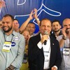 Fernando Alfredo ao lado de João Doria e Bruno Covas em 2019, quando foi eleito presidente do PSDB da capital São Paulo - Reprodução/Site PSDB