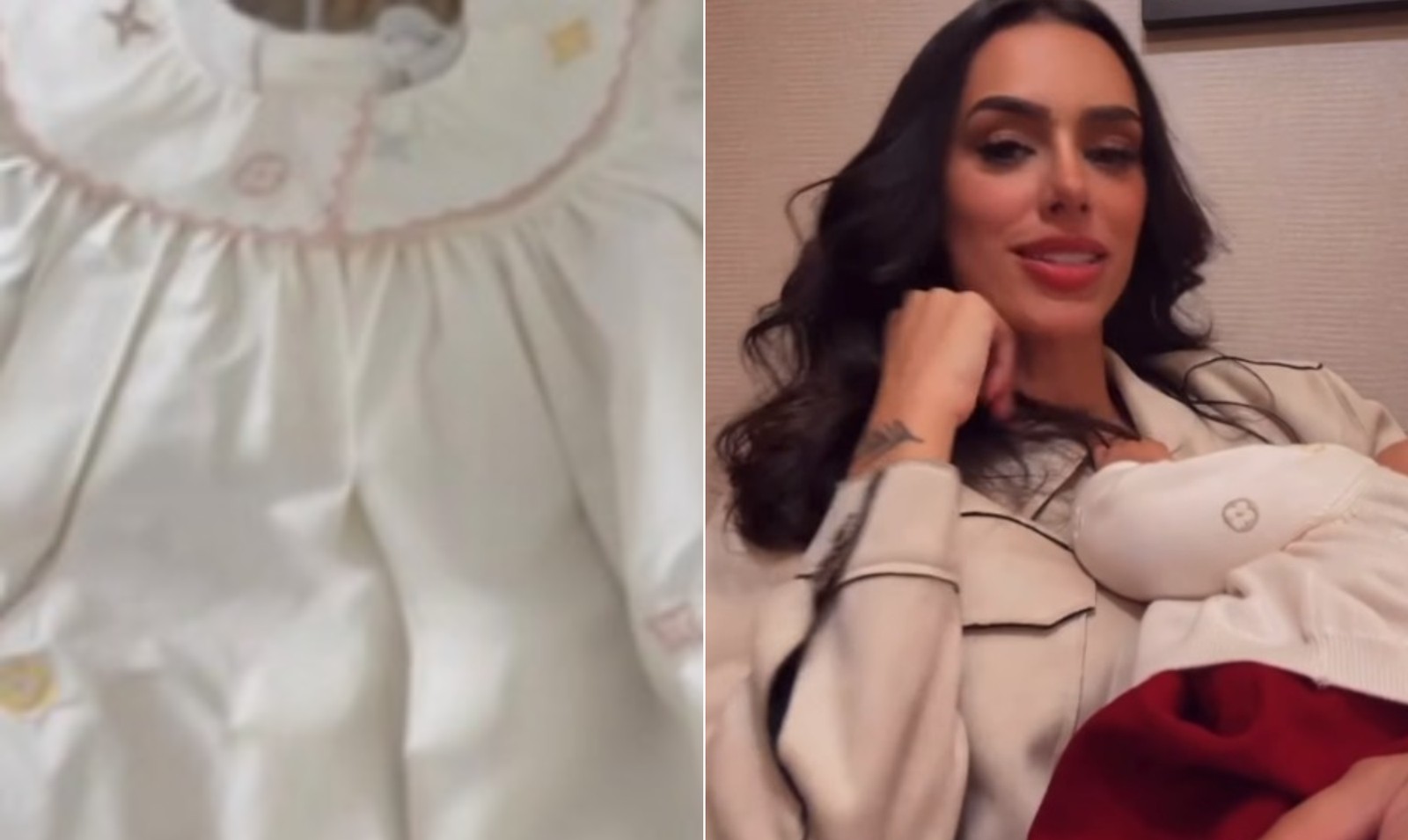 Bruna Biancardi e Mavie, que usa vestido Louis Vuitton avaliado em R$ 6,7 mil — Foto: Reprodução / Instagram