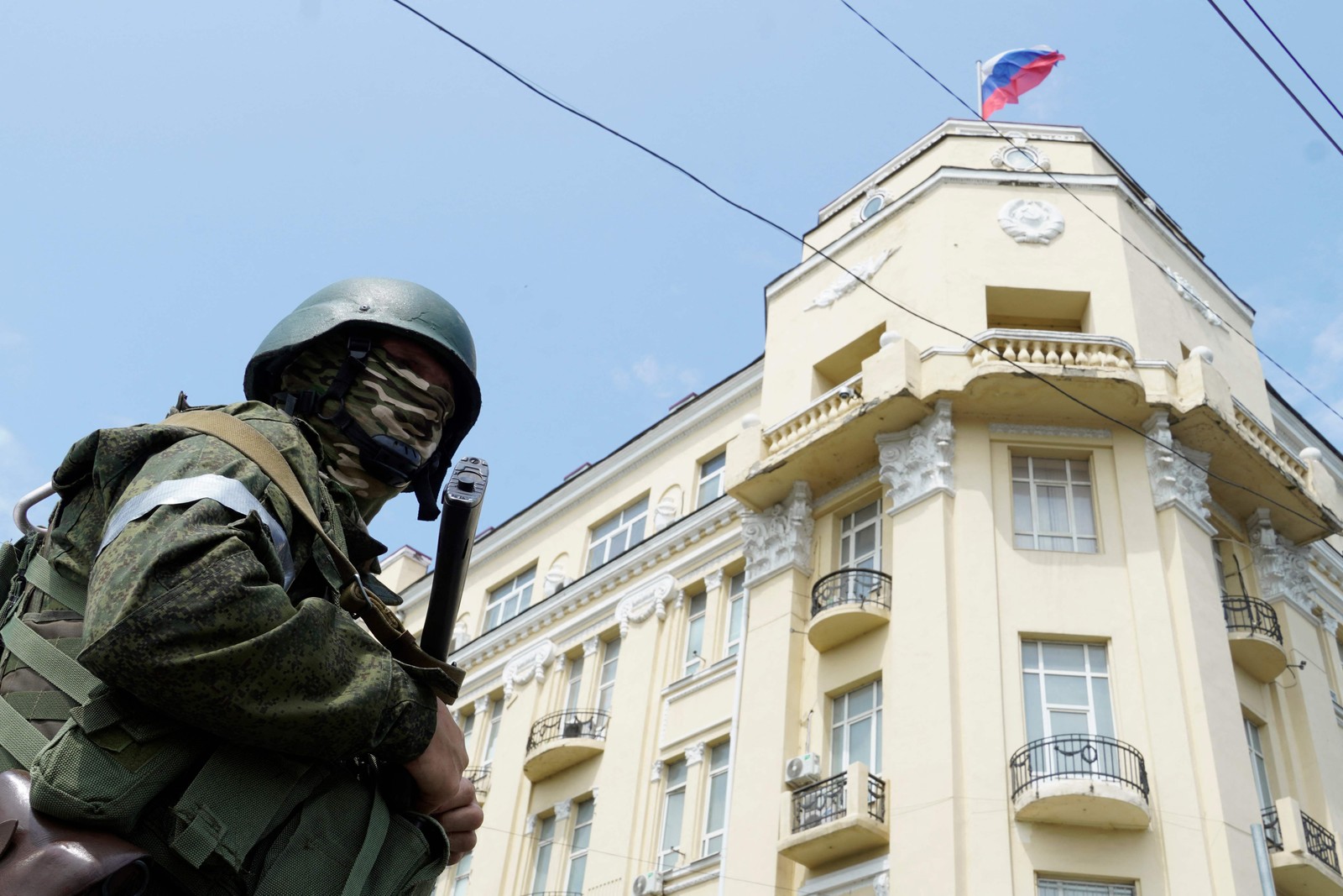 Paramilitares anunciaram controle de Rostov, onde fica quartel-general da ofensiva russa contra a Ucrânia — Foto: STRINGER / AFP