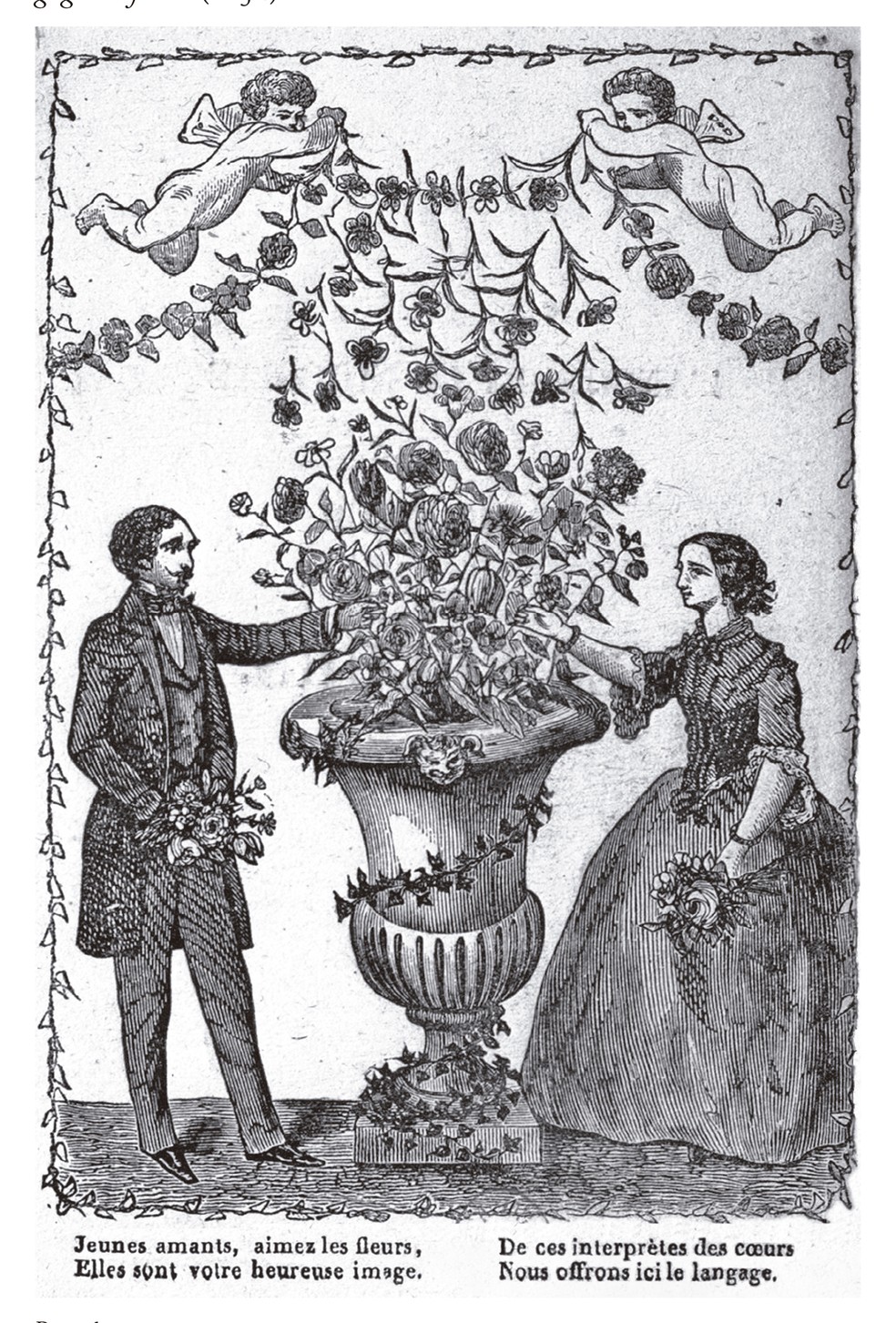  Ilustração do livro “L’ancien et le nouveau langage des fleurs” (1852) — Foto: Divulgação