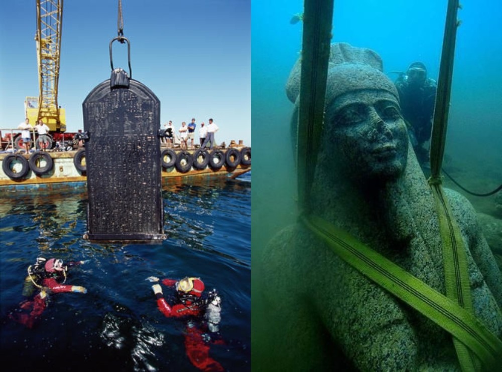 Há 2.300 anos, Heracleion era um dos grandes centros portuários do mundo — Foto: Franck Goddio