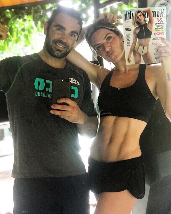 Giovanna Ewbank e o personal Chico Salgado — Foto: Instagram