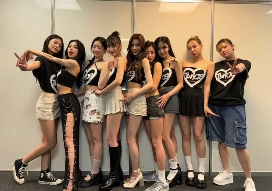 Integrantes da banda de K-Pop Twice em São Paulo