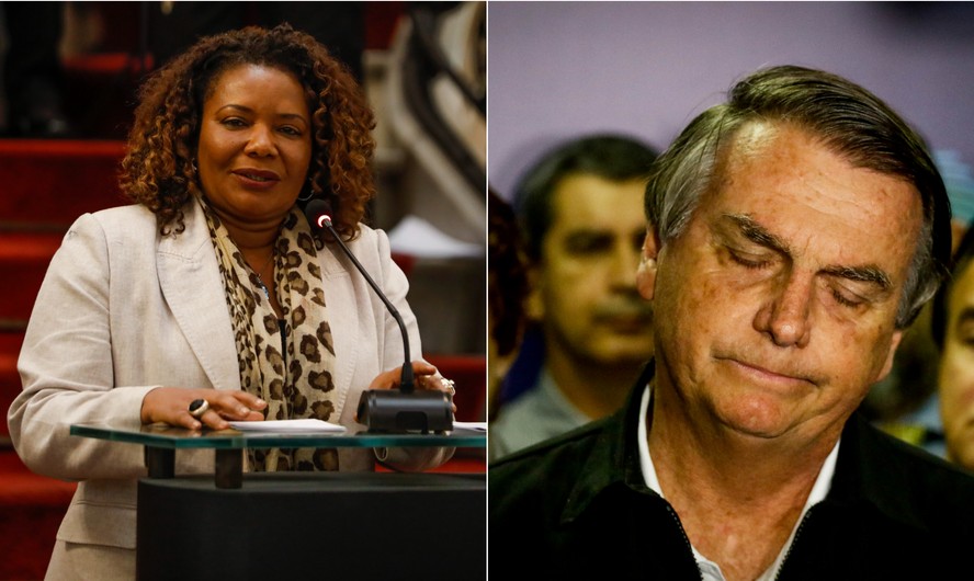 A ministra da Cultura Margareth Menezes e o ex-presidente Jair Bolsonaro