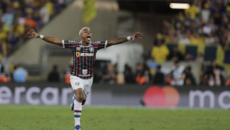 Fluminense x Boca Juniors -  John Kennedy comemora o segundo gol do fluminense no jogo. — Foto: Alexandre Cassiano / Agência O GLOBO