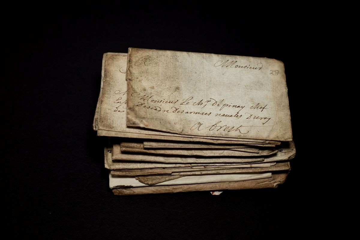 Britânicos apreenderam milhares de documentos, que incluíam160 mil cartas não entregues — Foto: Divulgação/Prize Papers Project