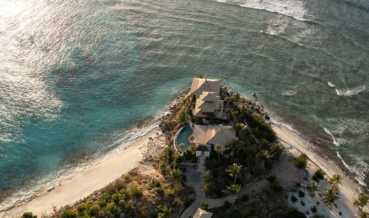 Ilha de Necker pertence ao bilionário Richard Branson — Foto: Reprodução/Site Virgin Limited Edition