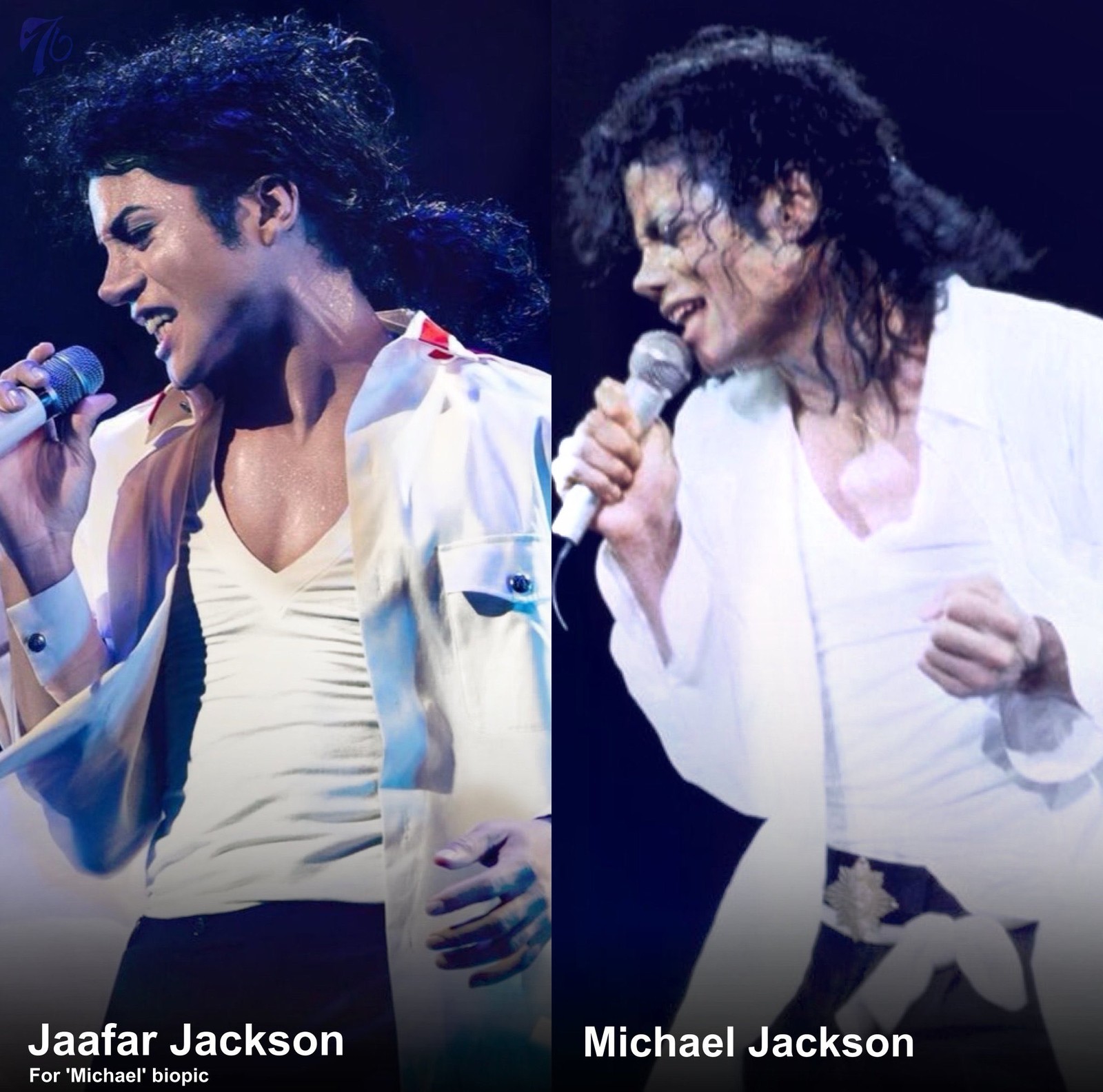 Jaafar Jackson e Michael Jackson, seu tio — Foto: Reprodução