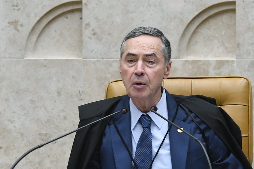 O presidente do STF, ministro Luís Roberto Barroso, durante sessão