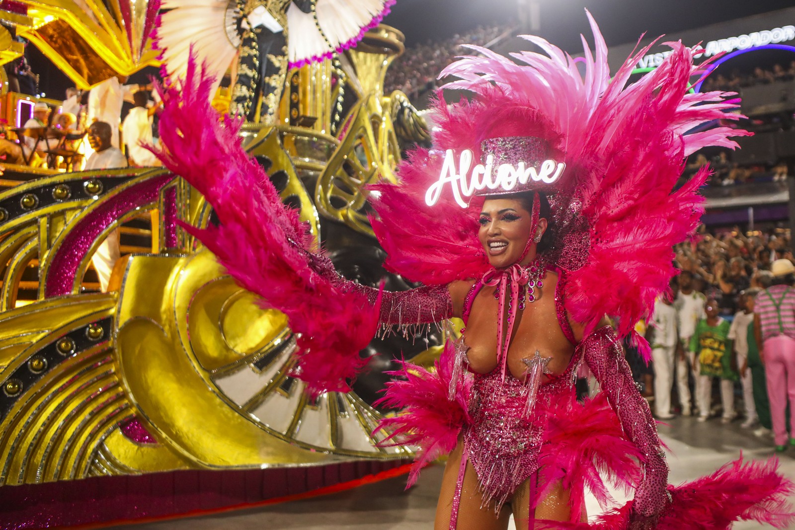 Desfile das Escolas de Samba do Grupo Especial. Segundo  dia de desfile. MANGUEIRA. — Foto: Hermes de Paula / Agência O Globo