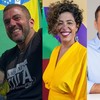 Bruno Lessa (à esquerda), Carlos Jordy, Talíria Petrone e Rodrigo Neves, candidatos à prefeitura de Niterói - Divulgação