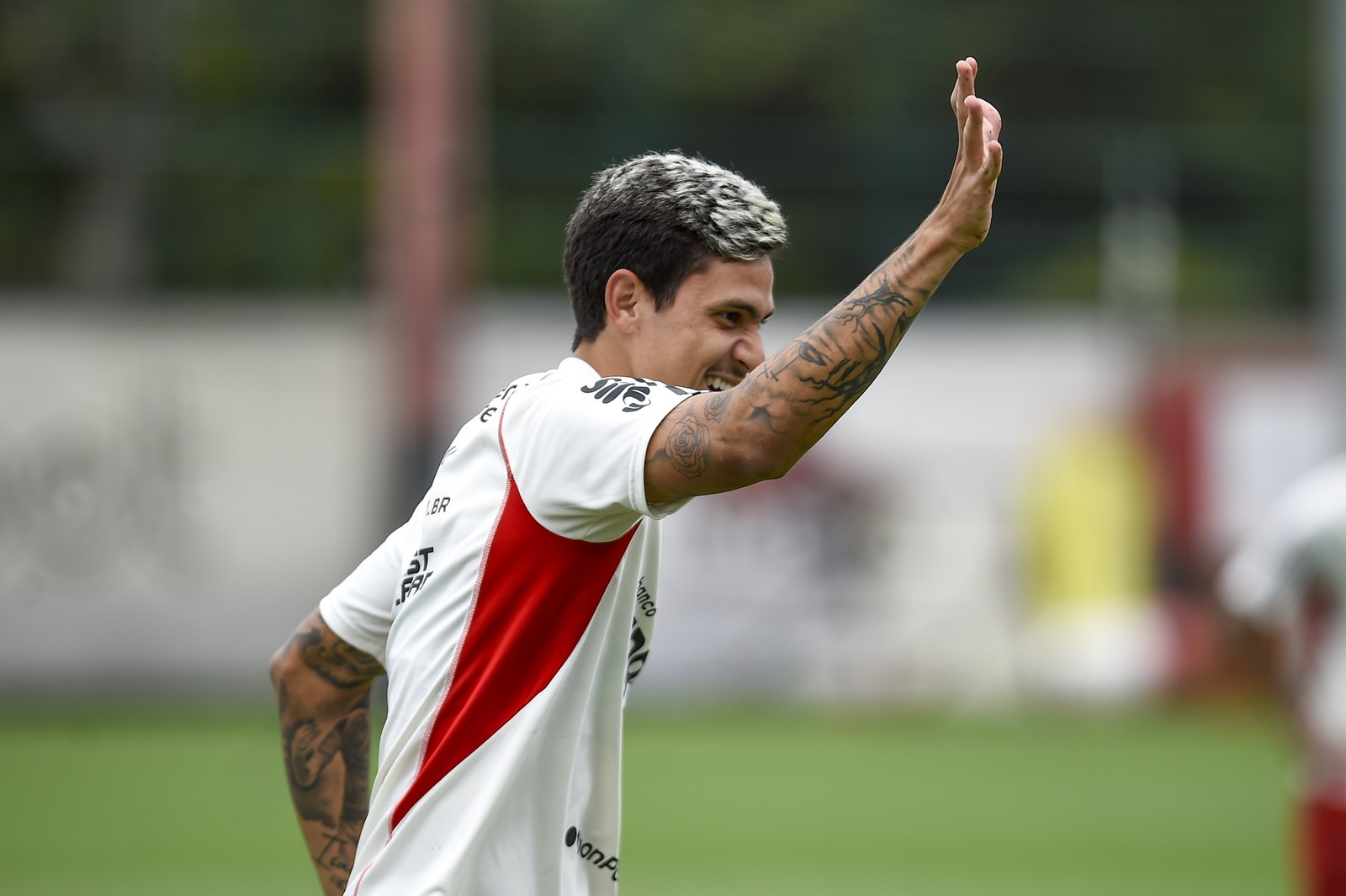 Pedro no treino do Flamengo nesta sexta-feira — Foto: Flamengo / divulgação