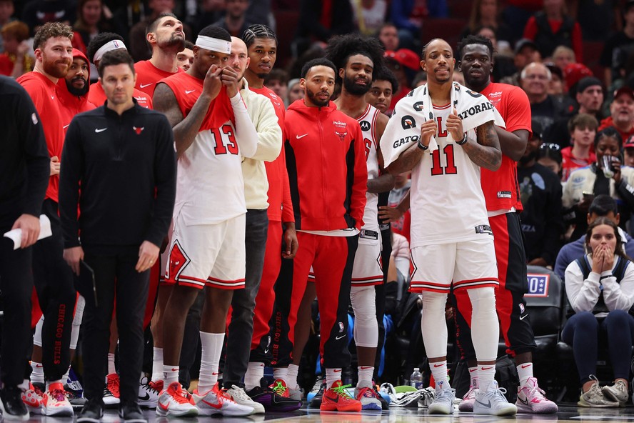 Chicago Bulls, em derrota para o Toronto Raptors, na pré-temporada da NBA