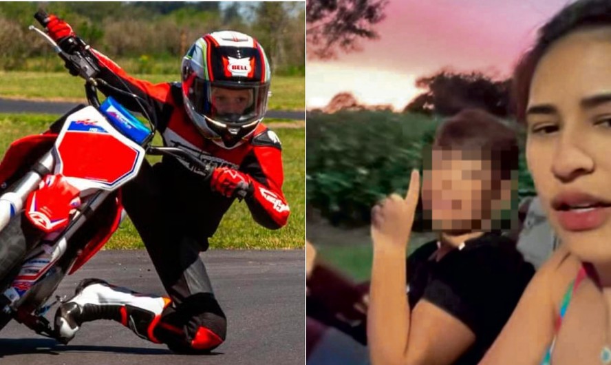 Lorenzo, que morreu aos 9 anos no treino de uma corrida; o filho da cantora Simone Mendes com a mãe