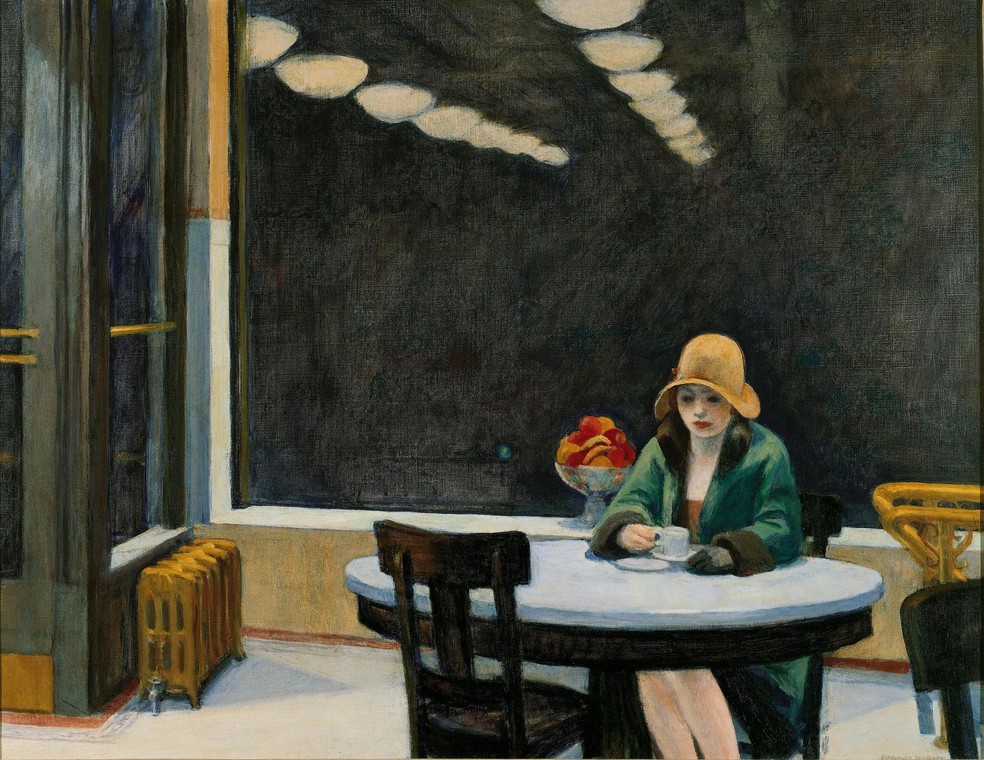 'Automat' (1927), de Edward Hopper, reflete a solidão presente na personagem de Otessa Moshfegh — Foto: Reprodução