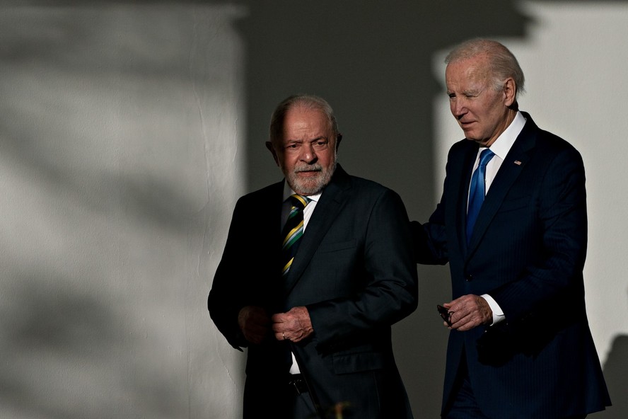 Os presidentes Luiz Inácio Lula da Silva e Joe Biden