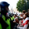 Manifestantes fazem protesto na região central de Londres, após ataque que deixou três crianças mortas em Southport - BENJAMIN CREMEL / AFP