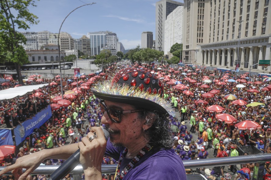 Monobloco no Centro no ano passado, com o cantor Pedro Luis no comando da bateria