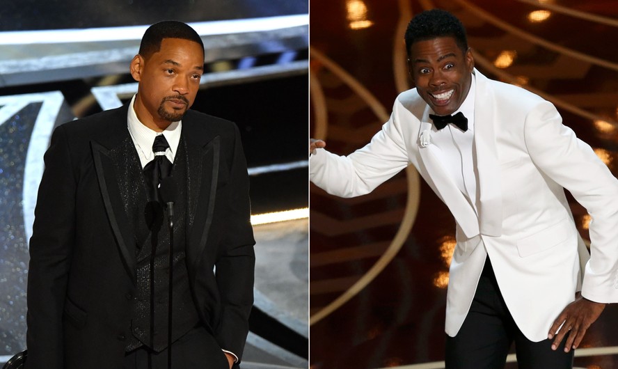 O ator Will Smith (à esquerda) e o comediante Chris Rock