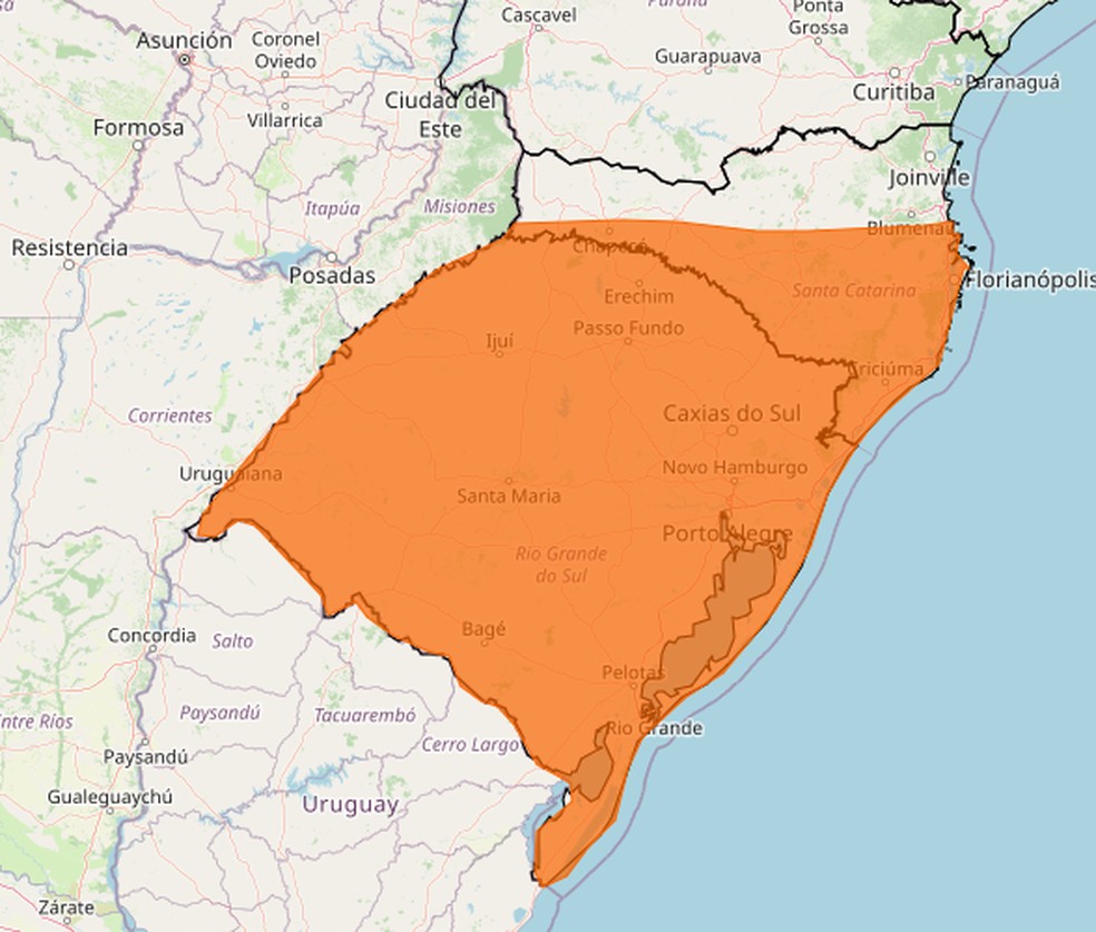 Previsão do Inmet para esta segunda-feira, 1º de julho de 2024. — Foto: Inmet