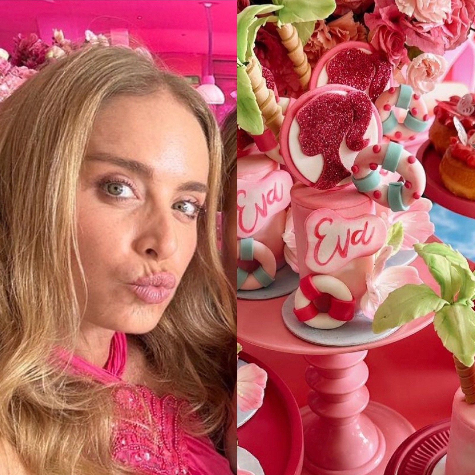 Angélica apostou em um look rosa para a festança — Foto: Reprodução Instagram