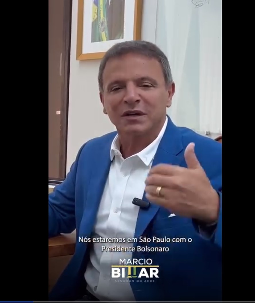 Senador Marcio Bittar em postagem patrocinada sobre o ato