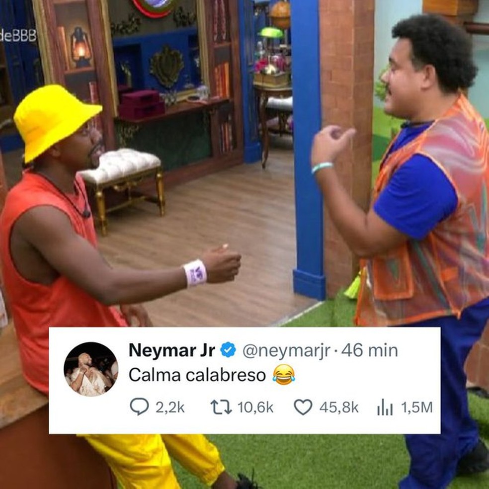 Neymar faz postagem com alusão à fala de Davi — participante desta edição do BBB — Foto: Reprodução X